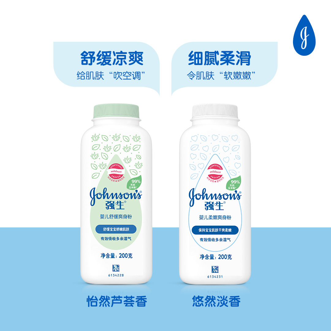 强生新生儿宝宝爽身粉爽肤舒缓热痱专用婴儿玉米痱子粉儿童爽身粉产品图