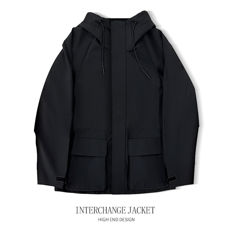 The new women's hooded windbreaker with three-proof outdoor sport top for spring collection in 2025 details Picture