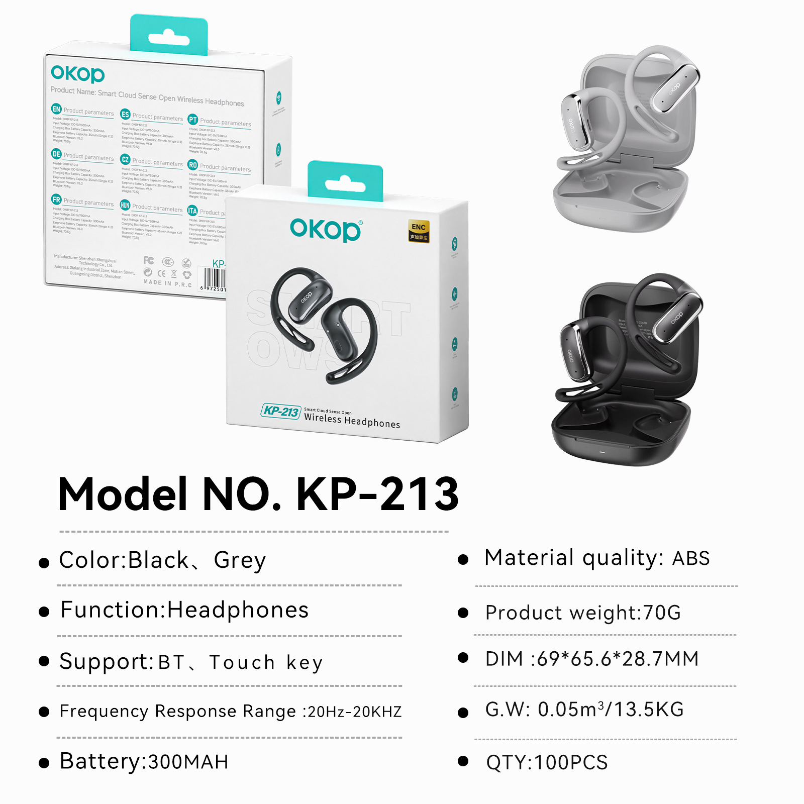 213 Over-ear Bluetooth Headphones OWS Smart Noise-cancelling one-to-two cross-border best-selling low-latency and high-quality gaming headphones details Picture