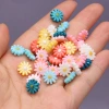 DIY jewelry accessories, natural shell hand-carved sunflowers, multi-color through-hole hairpins, earrings and pendants wholesale Specification image