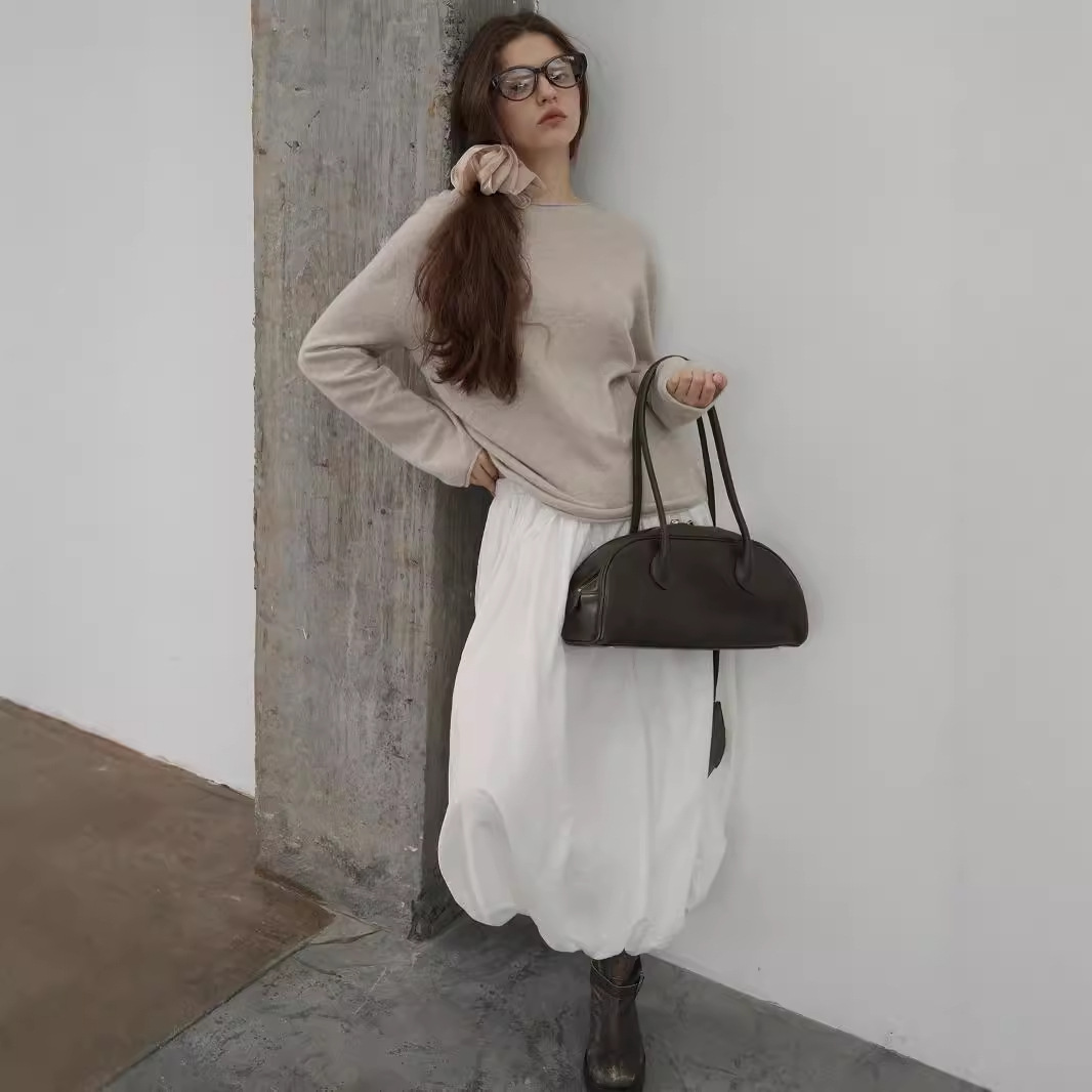 Korean-style seamless one-piece process round-neck pullover cotton and wool sweater, basic base layer for women a1183 in autumn and winter Application Scenario