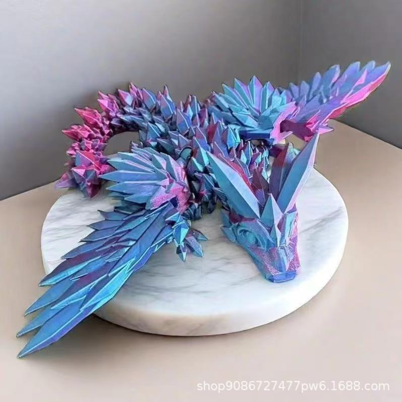 厂家批发3D打印翅膀飞龙关节可动龙蛋套装摆件手办礼物炫酷解压玩