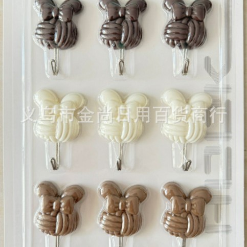 趣味爱心花朵塑料挂钩粘钩免打孔无痕强力书包挂衣钩厨房挂勾