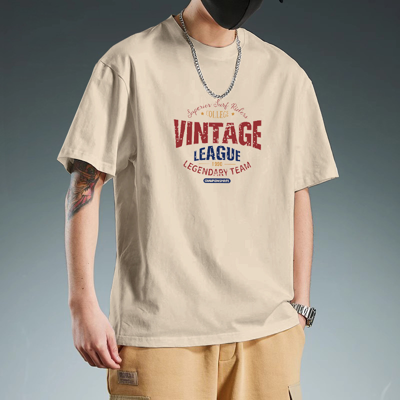 Pure cotton short-sleeved round-neck T-shirt, solid color, slim design, high-end and funny men's T-shirt, breathable couple style