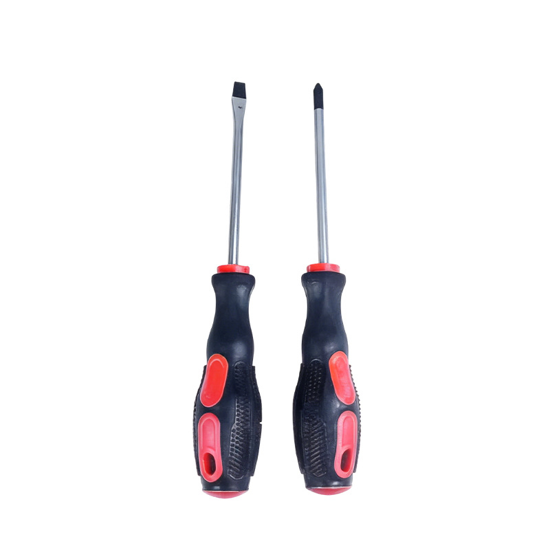 Multi-functional massage handle flat-head cross-head screwdriver, orange black metric 4-inch manual screwdriver with magnetic screwdriver Specification image