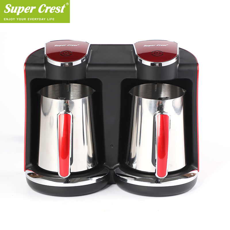 Super Crest 欧规家用双杯电动咖啡壶 新款加热便携办公室煮咖啡