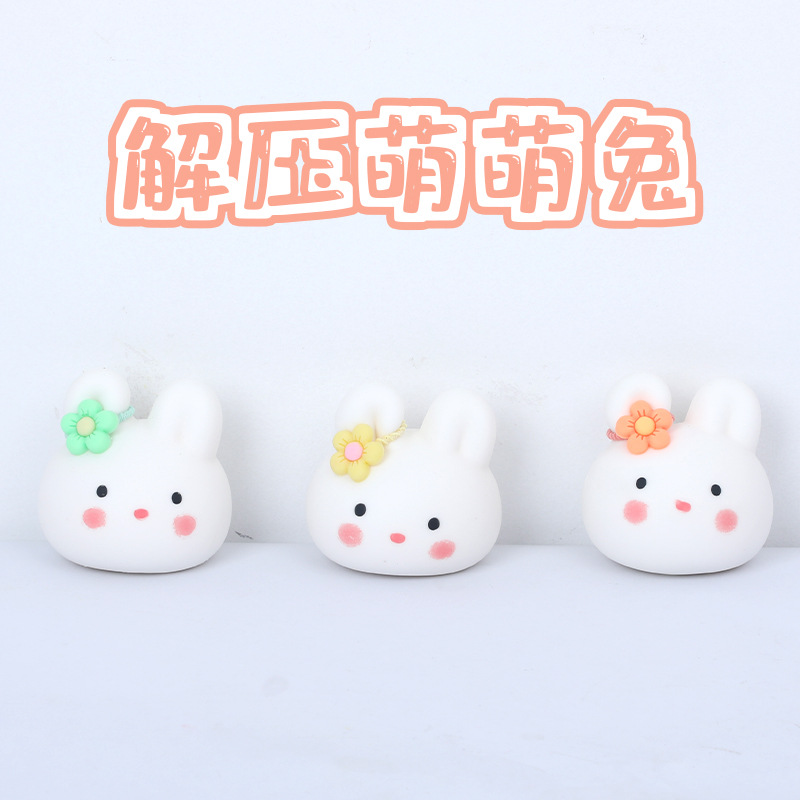 Cartoon fun and cute rabbit stress-relieving toys, rebound Little white rabbit stress-relieving toys wholesale details Picture