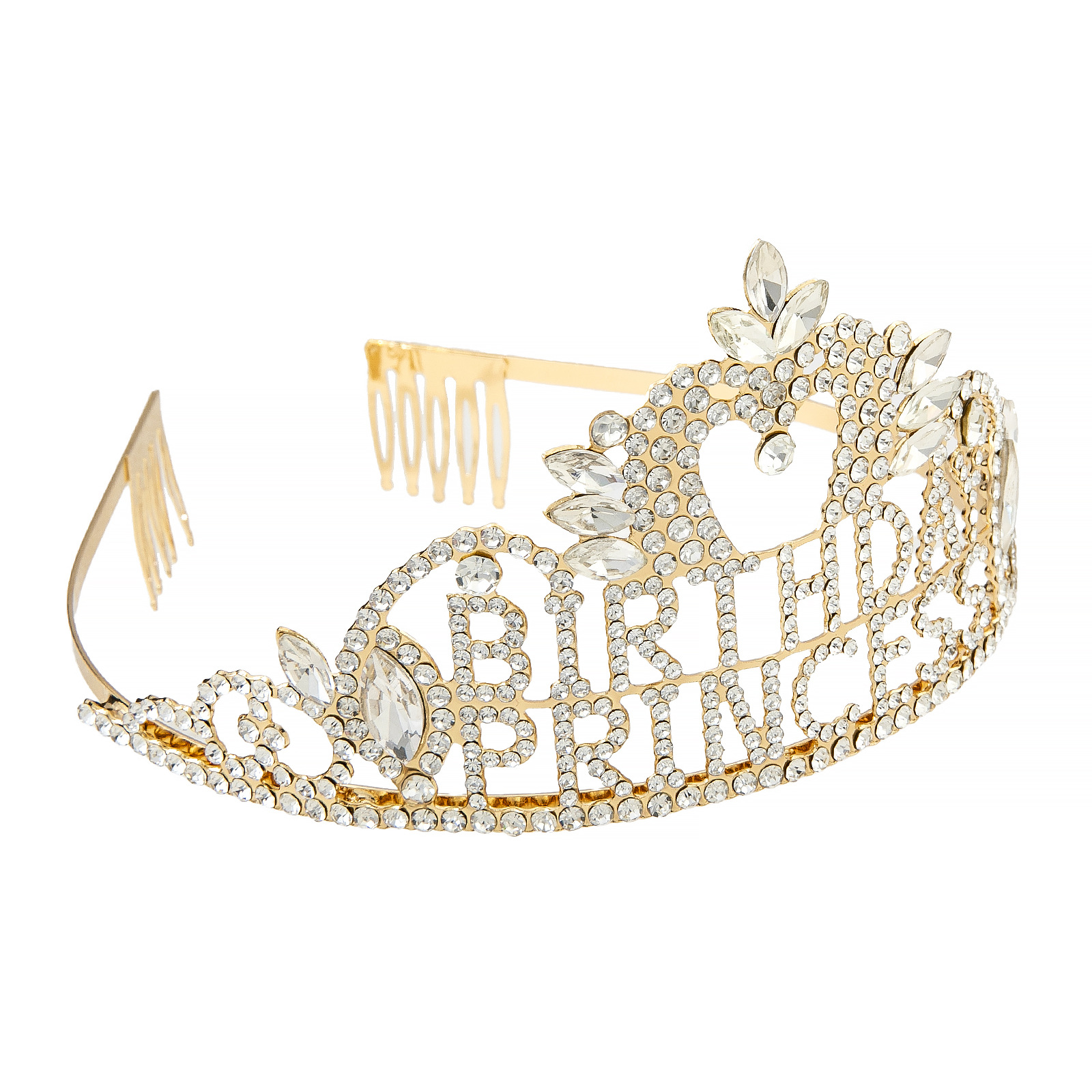 Cross-border European and American exaggerated letter BRITHDAY PRINCESS crown headwear birthday princess rhinestone crown party crown hair accessory details Picture