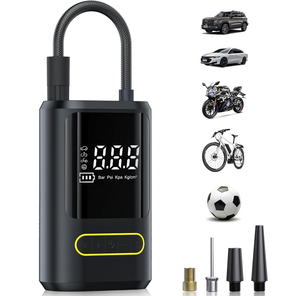 Mini portable bicycle electric tire pump, air pump, handheld wireless charging, digital display car air pump