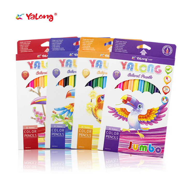 7-inch giant natural wooden colored pencil drawing set, children's colored pencils details Picture