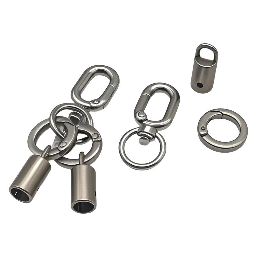 Open ring spring buckle, 4-inch dog buckle with flat wire connection ring, keychain, 8mm mobile phone lanyard, hardware set Item Picture