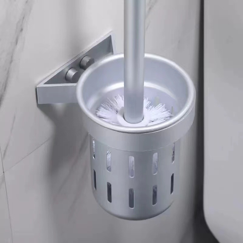 太空铝马桶刷架厕所马桶刷杯免打孔置物架卫生间马桶刷托盘置物架产品图