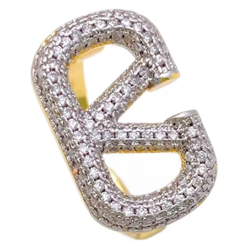 A full-diamond H ring set with light luxury sparkling diamonds and high-carbon diamonds, a classic and versatile light luxury ring style Item Picture