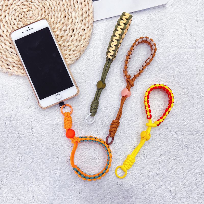 Hand-woven short mobile phone lanyard, adjustable multi-functional camera water cup wrist strap, anti-loss, sturdy and durable Specification image