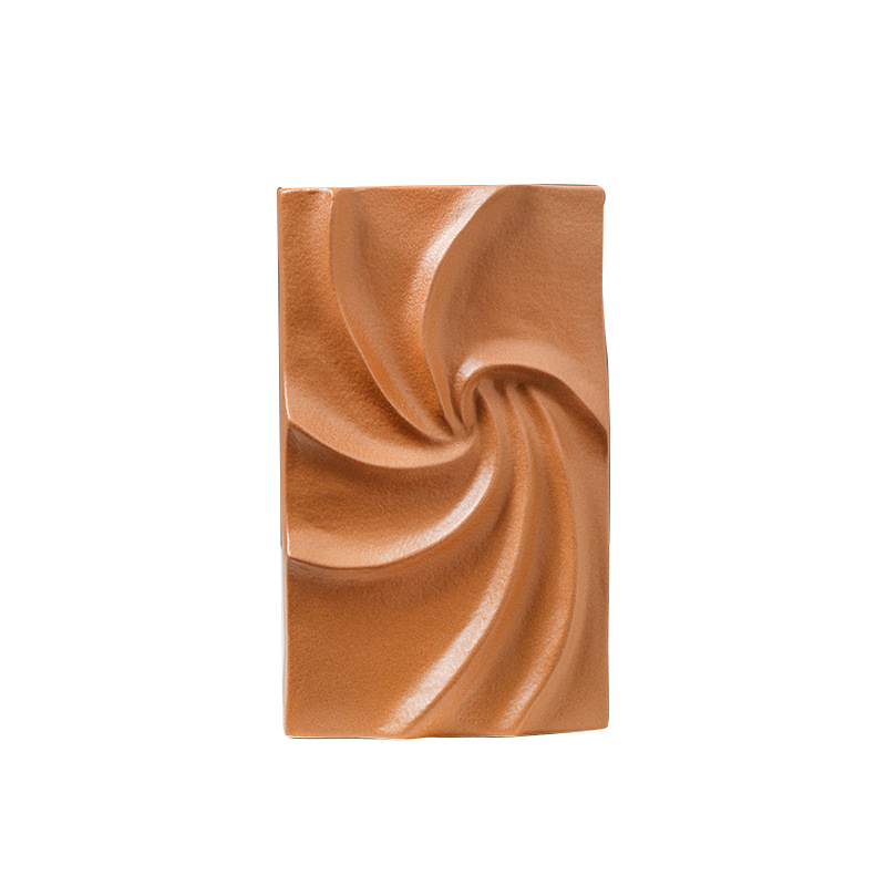 2025 High-end square ceramic vase decoration, European-style creative living room entrance TV cabinet, flower arrangement, fresh water cultivation vase decoration Item Picture