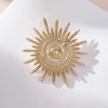 New fashionable, elegant and high-end women's light luxury full diamond brooch, graceful pearl brooch, suit accessory sunflower brooch Application Scenario