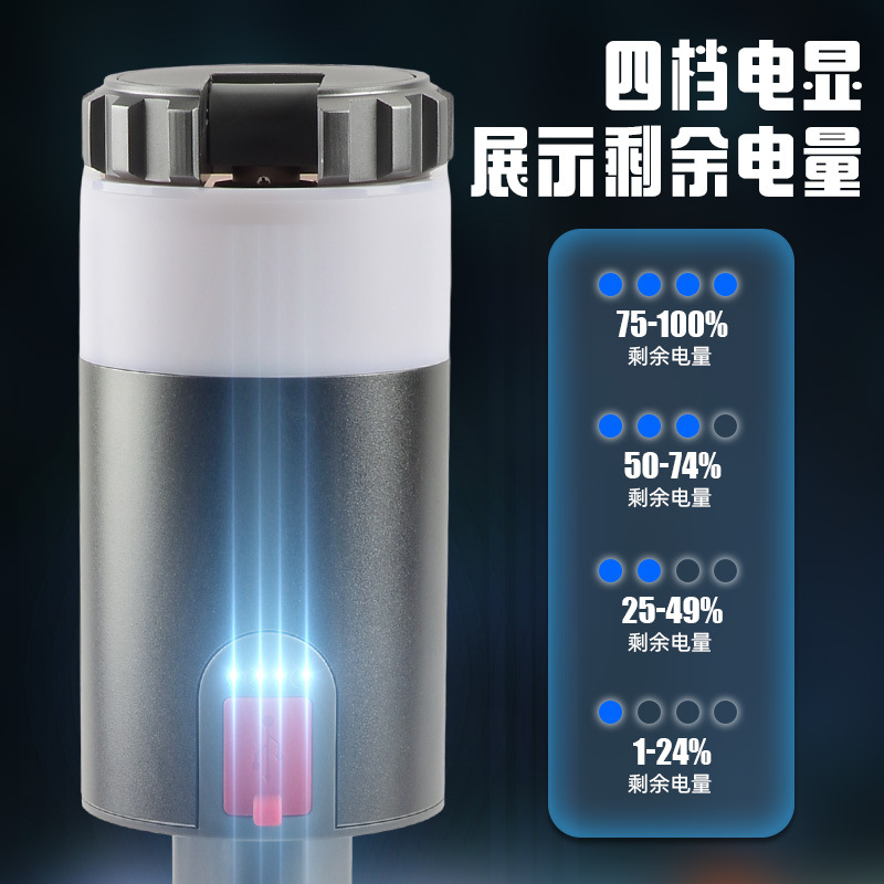 The new telescopic and folding aluminum alloy camping lamp TYPE-C is a portable, multi-functional and remote-controlled ambient light for outdoor use Specification image