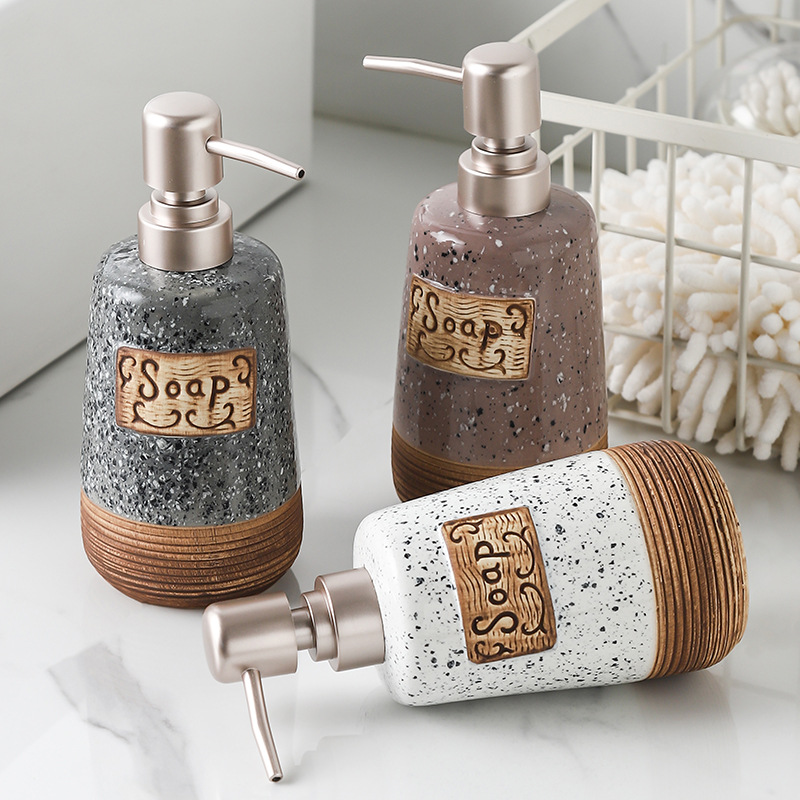 陶瓷洗手液瓶按压瓶乳液瓶分装瓶皂液器洗发水沐浴露瓶亚马逊批发