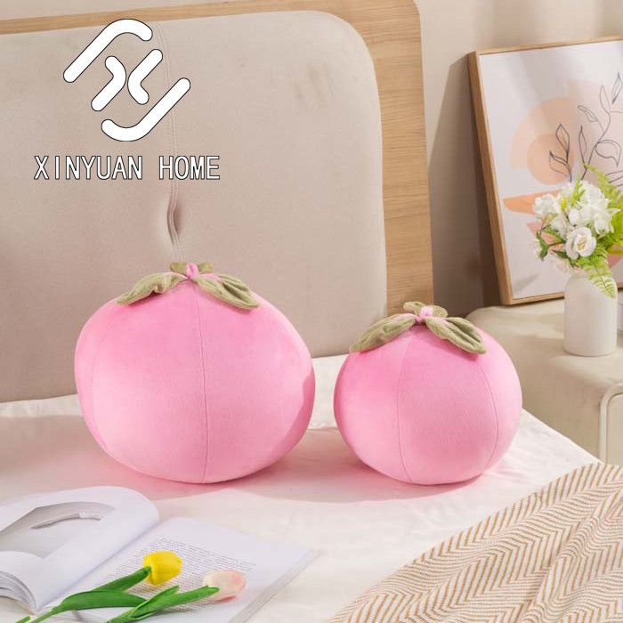 新款亚马逊粉色桃子抱枕毛绒玩具礼物沙发卧室办公室温馨时尚装饰