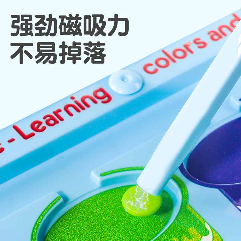 Cross-border magnetic pen movement drawing board, magnetic number walking bead maze, children's color classification and counting magnetic cognitive toy Specification image