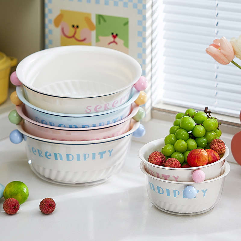 Kitchen double-layer draining basket, high appearance level sink, multi-functional storage basket, large-capacity fruit washing box, plastic storage box Specification image
