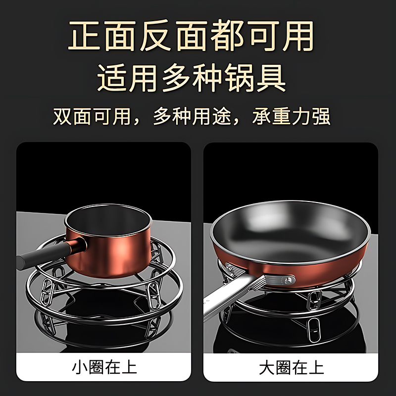 Wholesale of household stainless steel pot racks, kitchen storage racks, heat insulation pads, pot pads, steamer racks, double-layer multi-functional anti-scald racks Specification image