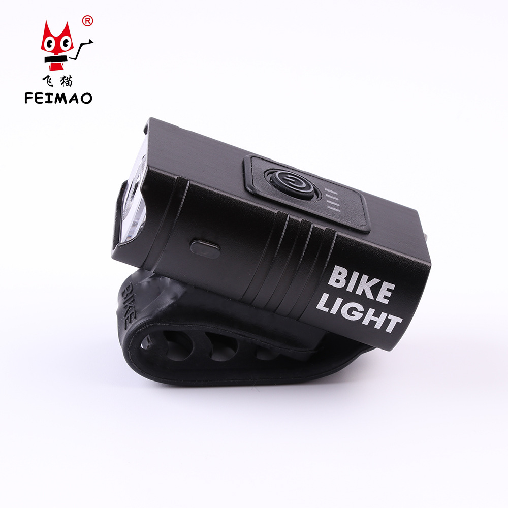新款1/2T6迷你强光自行车灯USB内置充电带电显户外夜骑照明防水灯