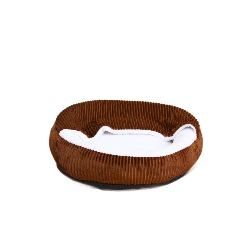 Nuevo estilo pana semi-cerrado pet sleeping bag otoño invierno mantener caliente pet sleeping nid espesado resistente al rasguño pet pad Specification image