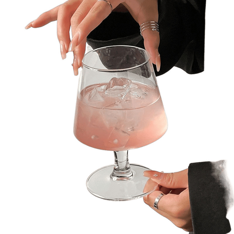 Soda water sparkling cup, popular restaurant glass wine glass, dwarf brandy cup, iced coffee cup, beverage cup Item Picture