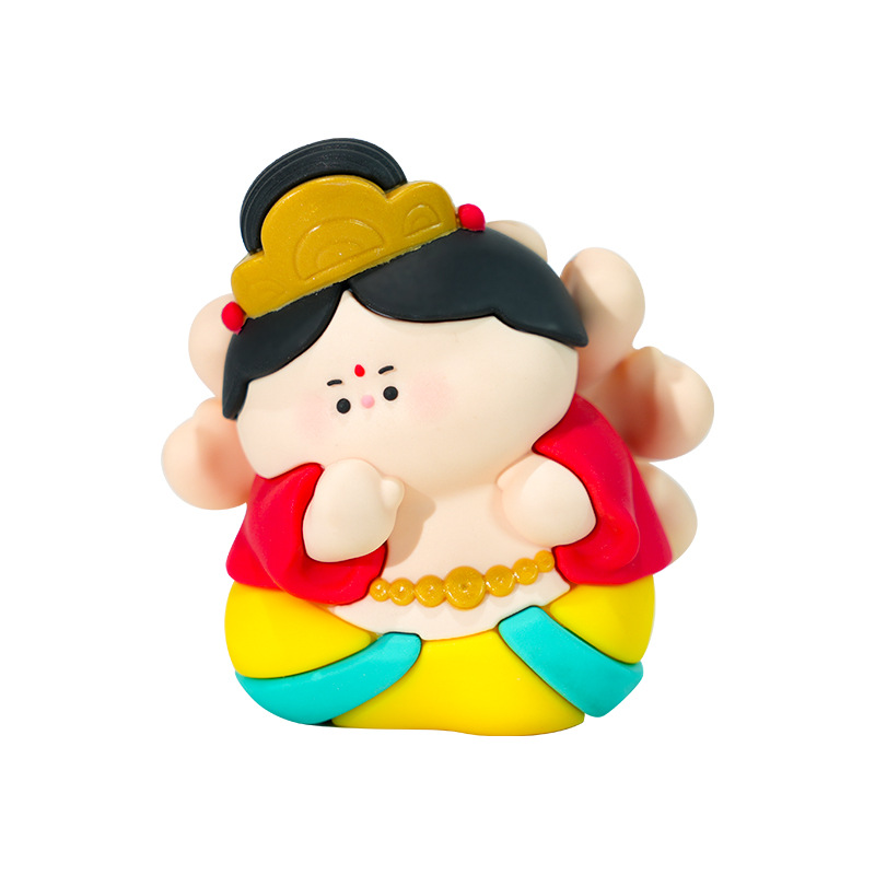结缘小菩萨摆件可爱佛系小摆件卡通寺庙文创礼物树脂摆件防摔玩具白底实物图