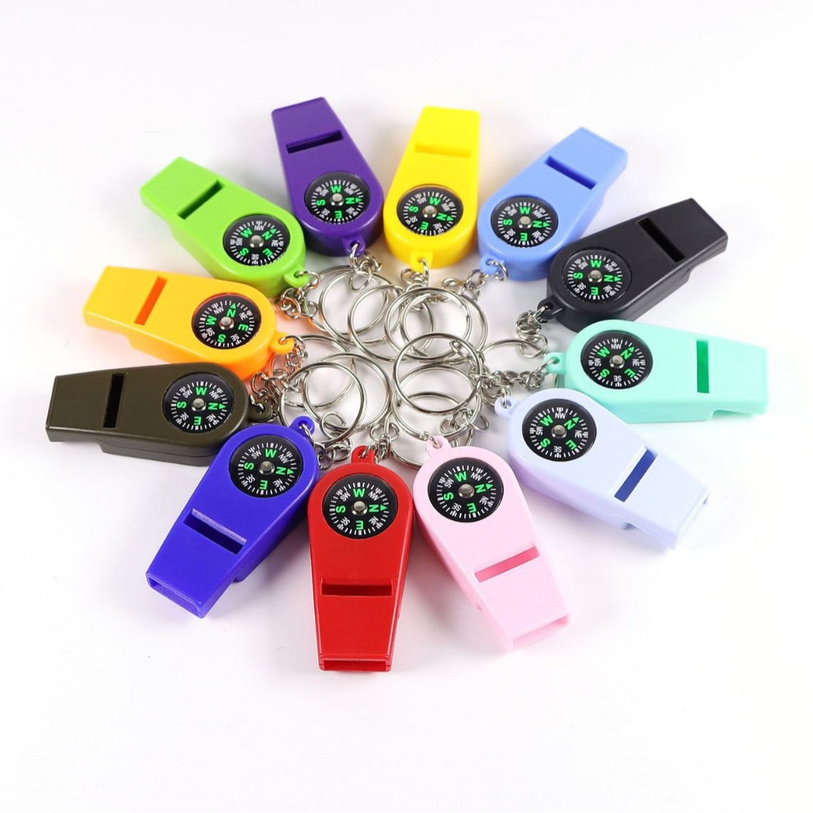 新款迷你多种颜色可选便捷可挂钥匙扣2合1口哨车用家用户外指南