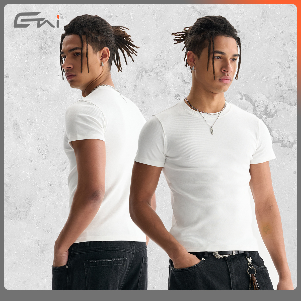 ETAI men's summer pure cotton breathable solid color casual short-sleeved slim fit men's round-neck T-shirt as the base trendy brand