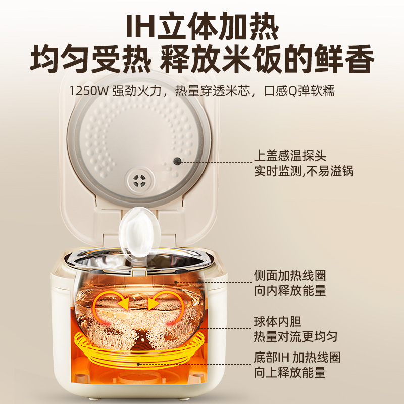 gioia Jiaoya IH rice cooker 3L household small steaming and cooking smart rice cooker, multi-functional rice cooker wholesale distribution details Picture