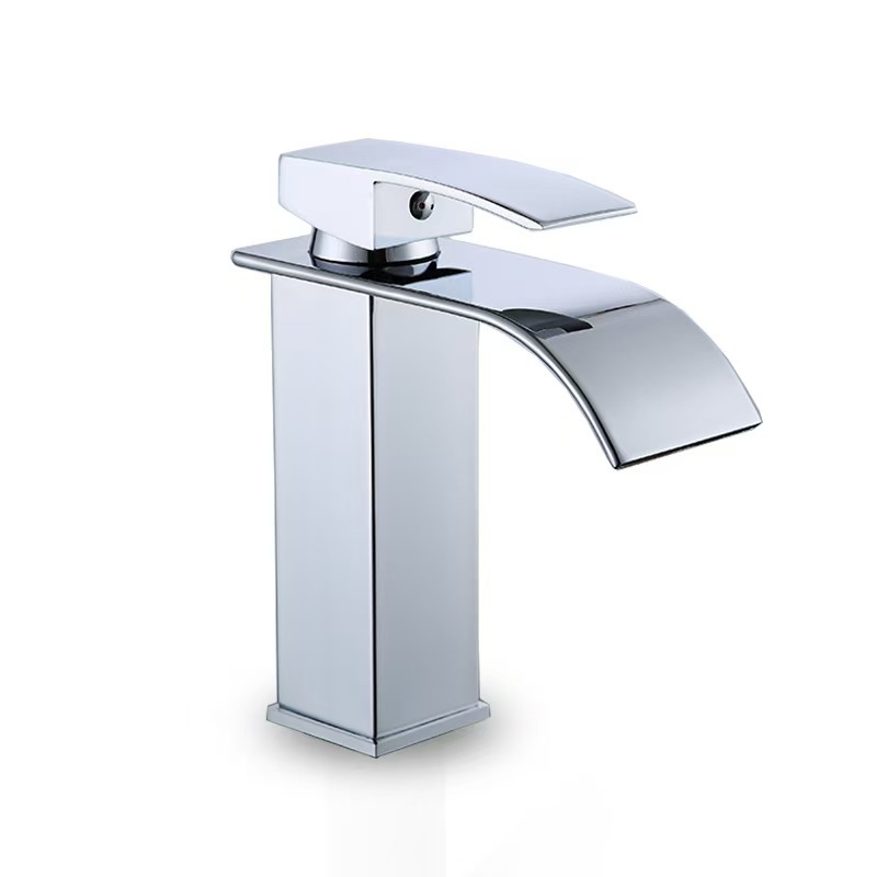 Cross-border waterfall European-style washbasin, wide-mouth faucet, black hot and cold, bathroom washbasin, upper basin, bathroom home Item Picture