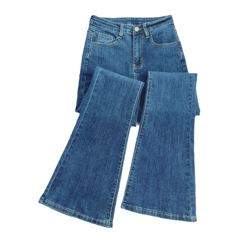 Micro flared jeans, versatile women's wear, Spring/Summer 2024 new style slimming high-waisted stretch hoof pants, floor-length trousers Item Picture