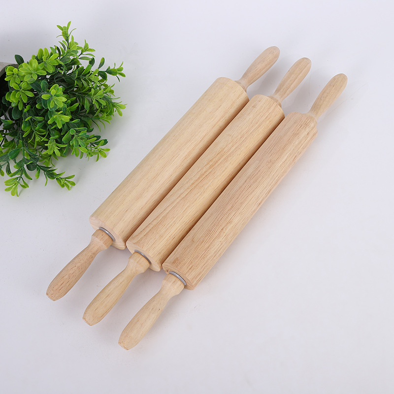 During the Spring Festival, the whole family makes dumplings with solid wood rolling pins, non-stick rolling rollers, and household rolling pins in stock for wholesale details Picture