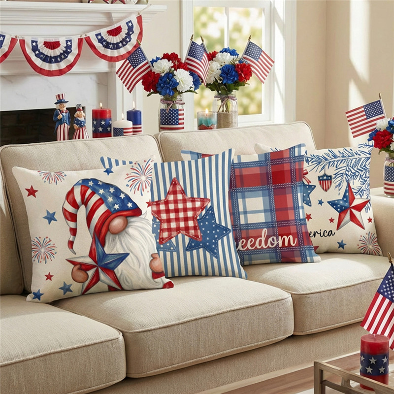 Customized Independence Day pillowcase wholesale for the 250th anniversary of the United States 2026 cross-border sofa cushion cover Specification image
