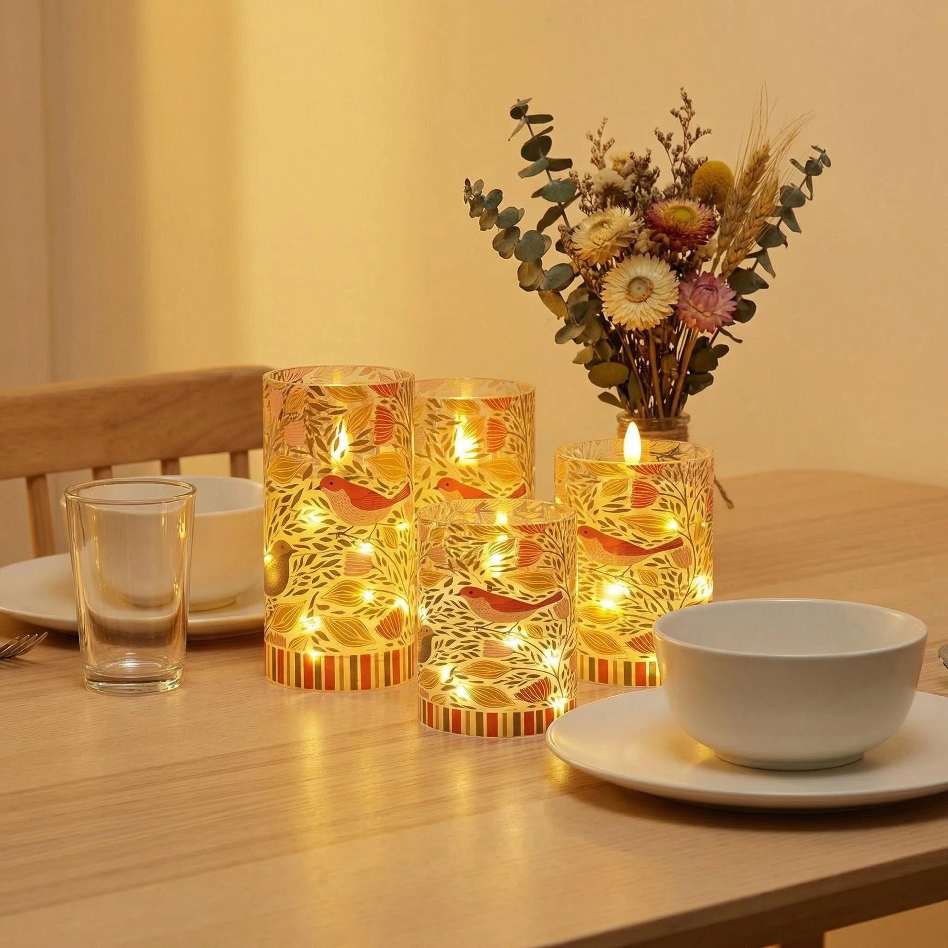 Uv-printed new magpie replaceable pattern luminous decorative candle 7.5 electronic candle factory direct sales