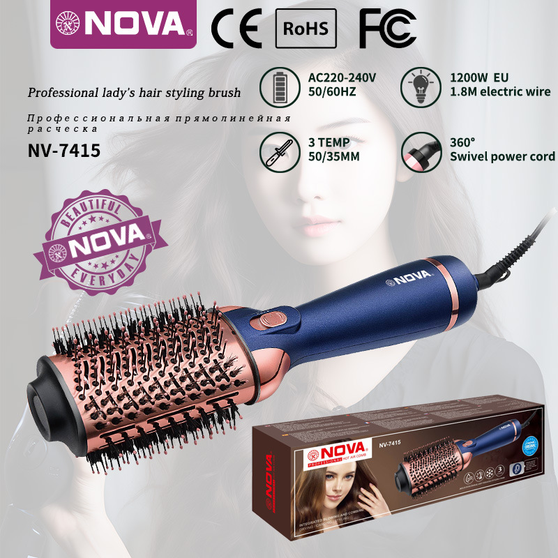 NOVA NV-7415专业女士造型梳电热直发梳柔顺亮泽护发定型神器