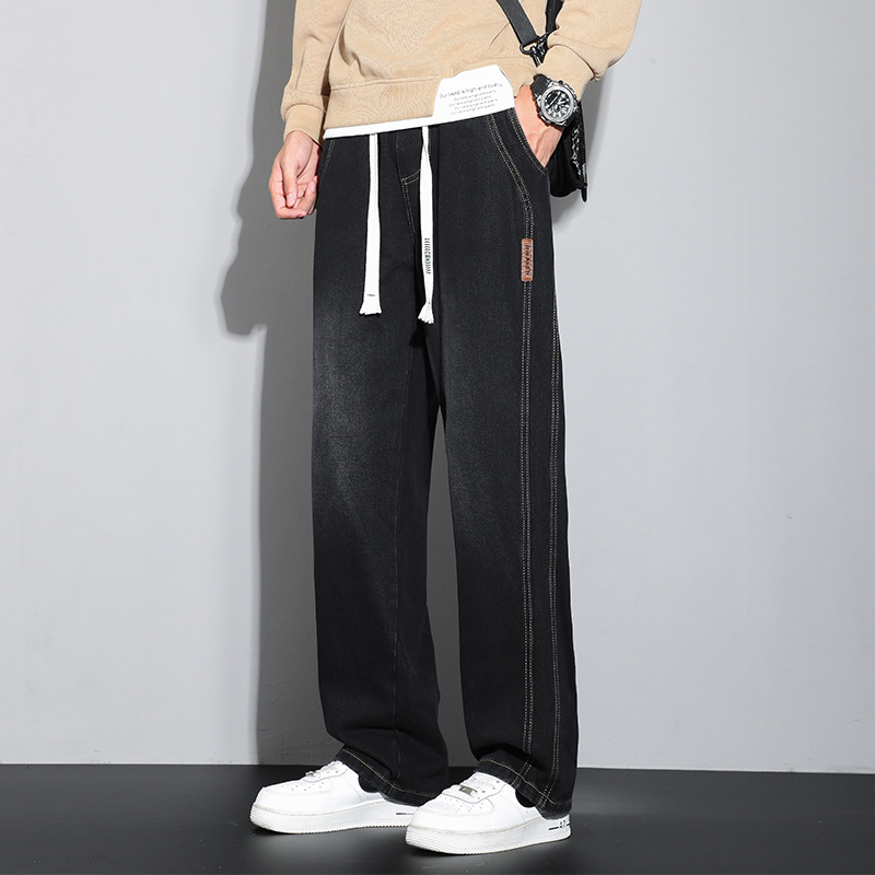 牛仔裤子男士宽松百搭/男士牛仔裤/牛仔裤/裤子男士宽松潮流/牛仔裤男士宽松休闲细节图