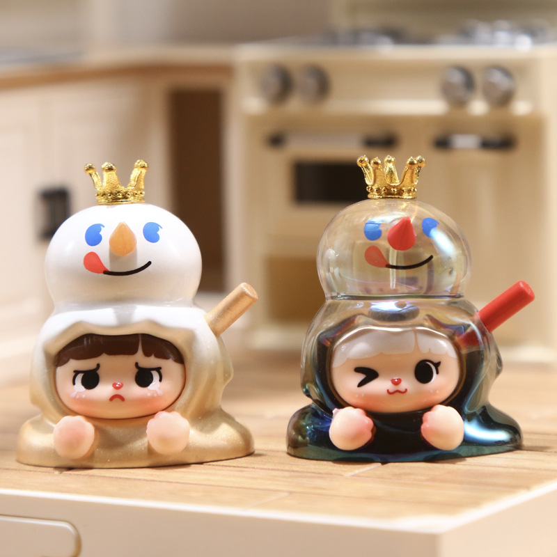 The cute and colorful girl home desktop decoration items, figurines, trendy resin handicrafts, etc. have been transformed into cute blind boxes Specification image