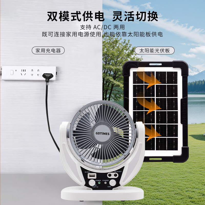 Nuevo ventilador solar ventilador de camping al aire libre ventilador Rechargeable ventilador para el hogar details Picture