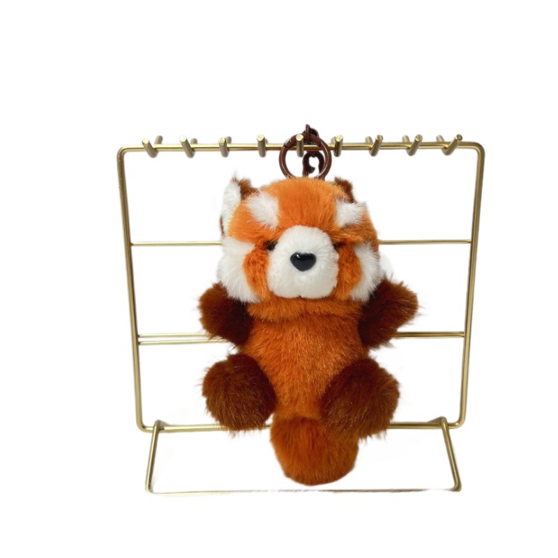 Cute sitting raccoon, Golden Man, mink fur cat doll pendant, long-haired bear plush toy, keychain, schoolbag hanger Item Picture