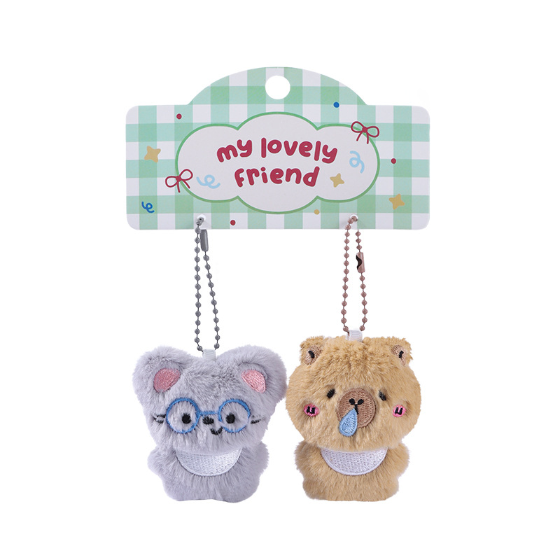 Wholesale of genuine plush dog toy keychains, girls' schoolbag pendants, small dolls, couple pairs of keychains Item Picture