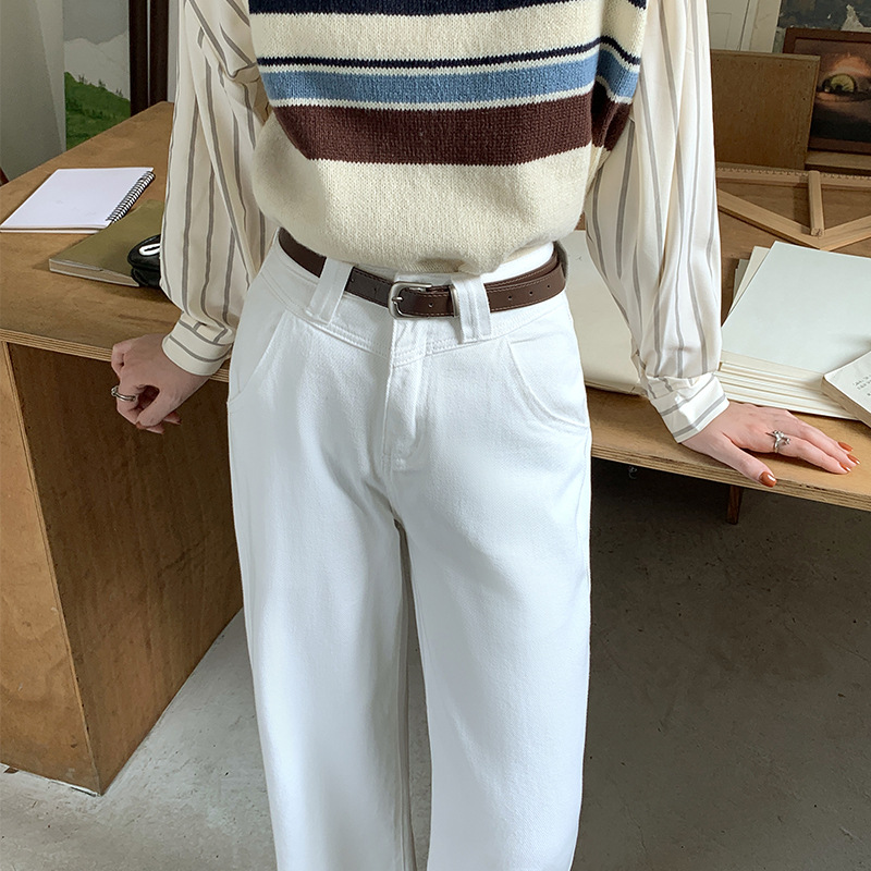 American retro straight-leg jeans for women's summer and autumn 2024 new style, petite high-waisted loose wide-leg floor-length jeans for women Application Scenario