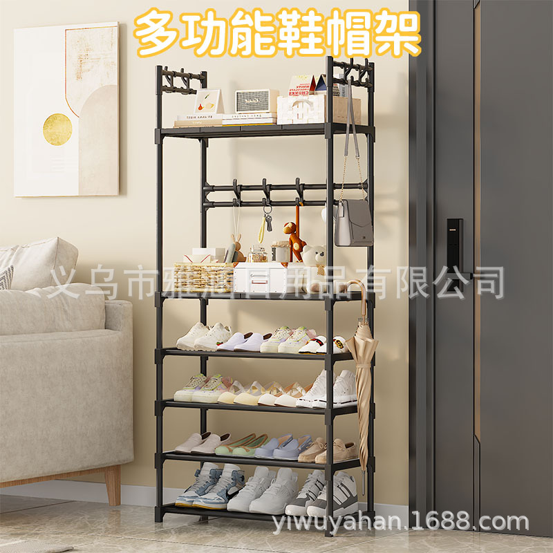 跨境多功能一体收纳鞋架家用多层置物架鞋帽架门口防尘收纳鞋柜