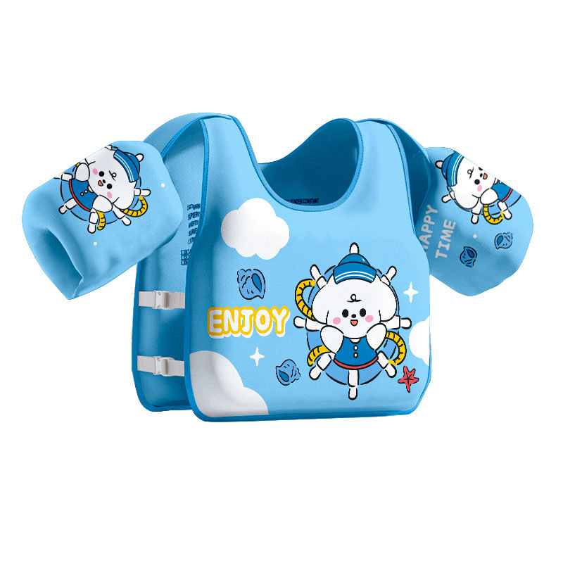 Wholesale of cotton-padded baby buoyancy vests, non-inflatable buoyancy vests, cartoon printed children's swimming life jackets Item Picture