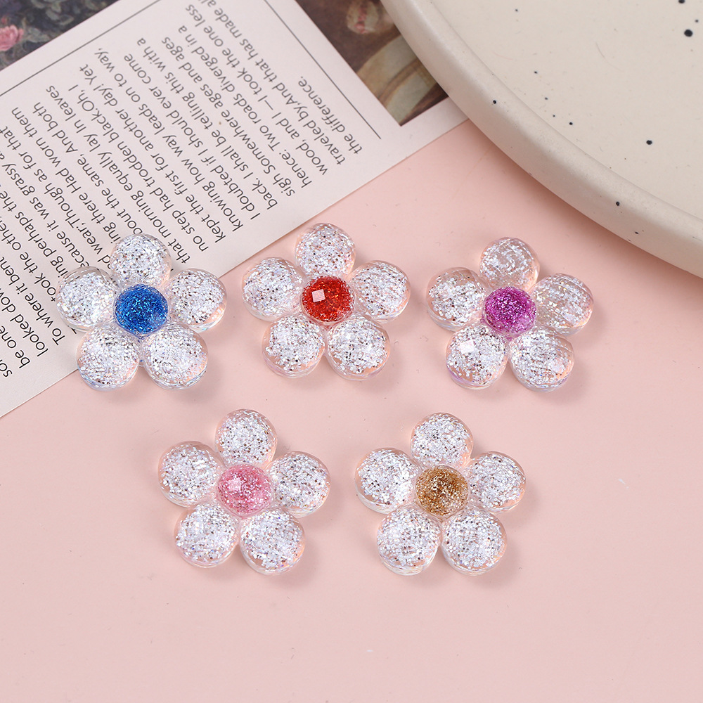 水杯贴环氧树脂配饰儿童头饰ab胶彩色花朵树脂配件diy饰品配件鞋花