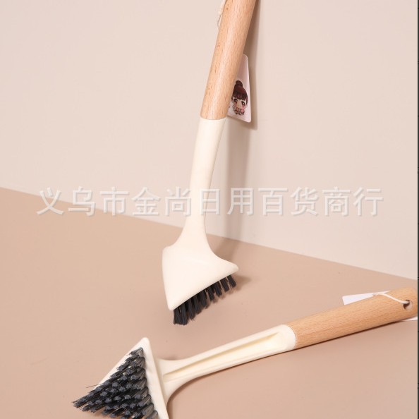 New wooden handle multi-purpose pot brush, kitchen brush for washing dishes, kitchen brush with long handle for cleaning, durable and non-stick pans details Picture