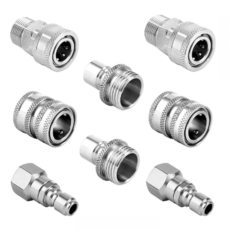 Discounted high-pressure car wash machine water gun M22 hole 14/15mm3/8 quick-connect stainless steel 360-degree rotating water pipe joint